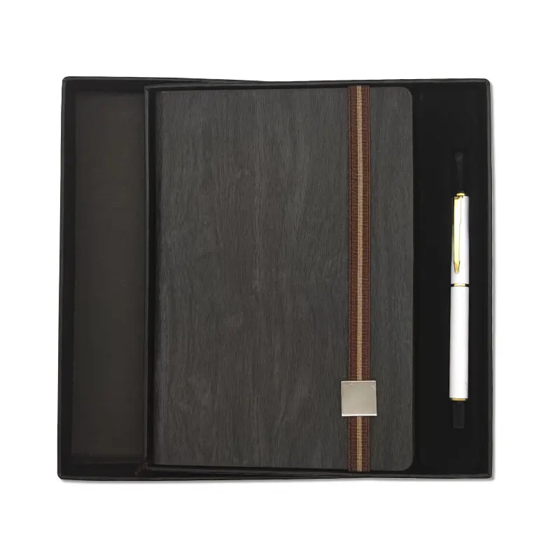 Custom Logo Pu Leather Business Gift Notebook and Pen Set