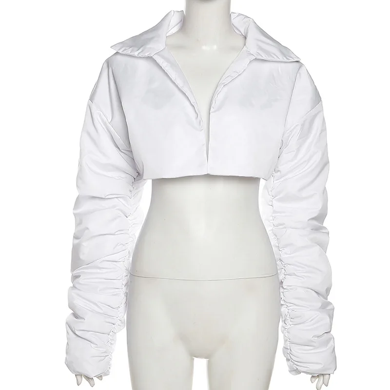 2024 New Fashion Street Style Cardigan Lapel Solid Color Short Quilted Top Coat