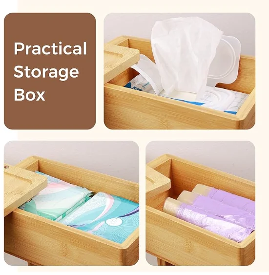 bathroom paper holder storage organizer rack Bamboo Wood Shower Caddy Bathroom Corner Shelf