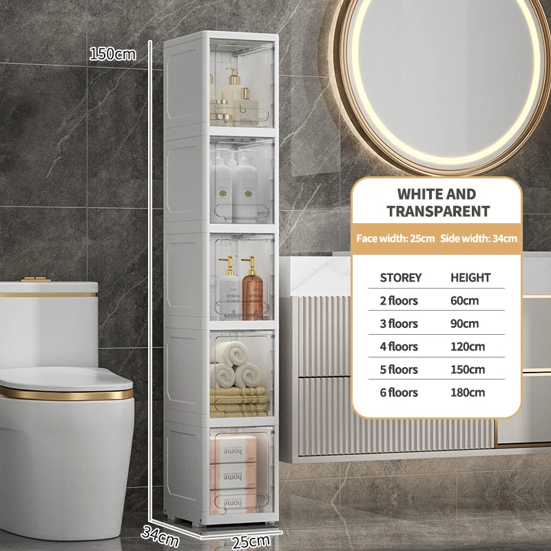 6 Layer Multifunction Narrow Slim Durable Plastic Drawer Bedside Narrow Cabinet Refrigerator Gap Storage Cabinet