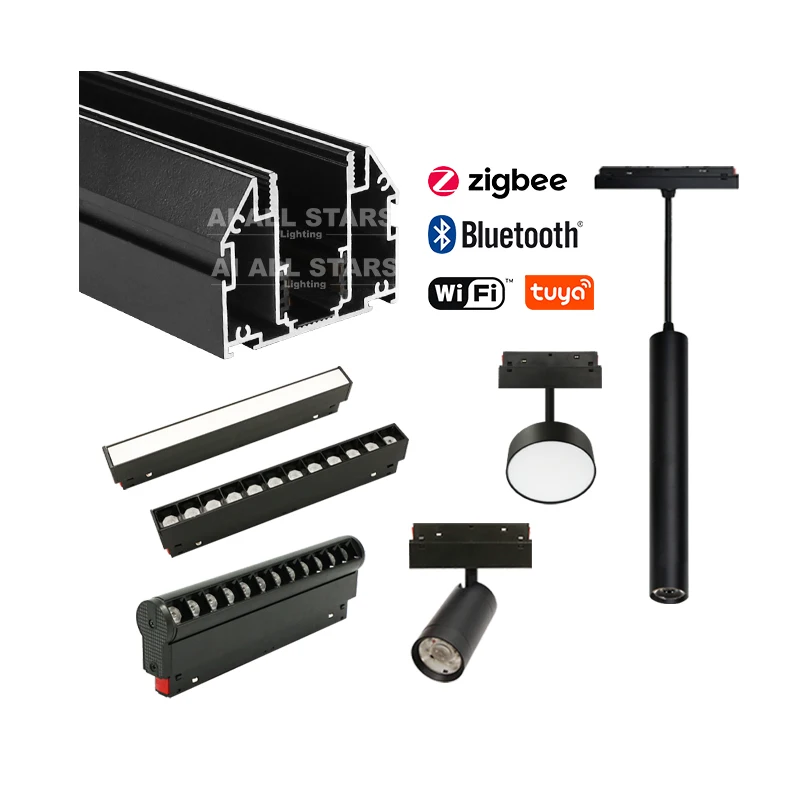 Russia Stretch Ceiling Magnetic Track Lighting 220V 48V Aluminium Profile Hidden Track Light For Pvc Stretch Film Ceilings