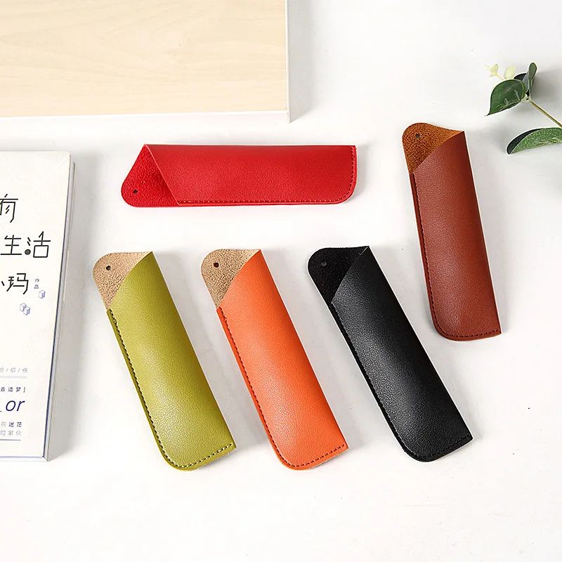 PU Leather Custom Pen Case Single Pen Storage Bag Retro Gift Stationery Pen Case Protection Pouch