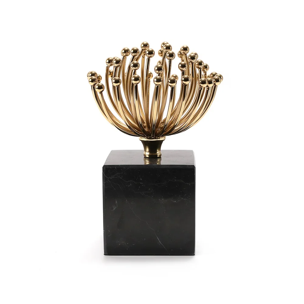 Modern Flower Marble Ornament American Home Decor Euro House Decoration Interior for Living Room Luxury Table Decoration