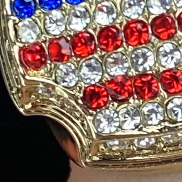 US Flag Rings For Women Man Red Zircon American Jewelry Fashion With MAGA