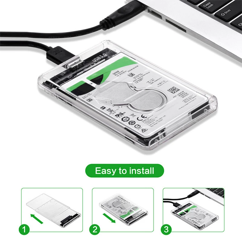 usb3.0 hard disk box SSD mechanical transparent mobile hard disk box 2.5 inch SATA solid state hard disk box