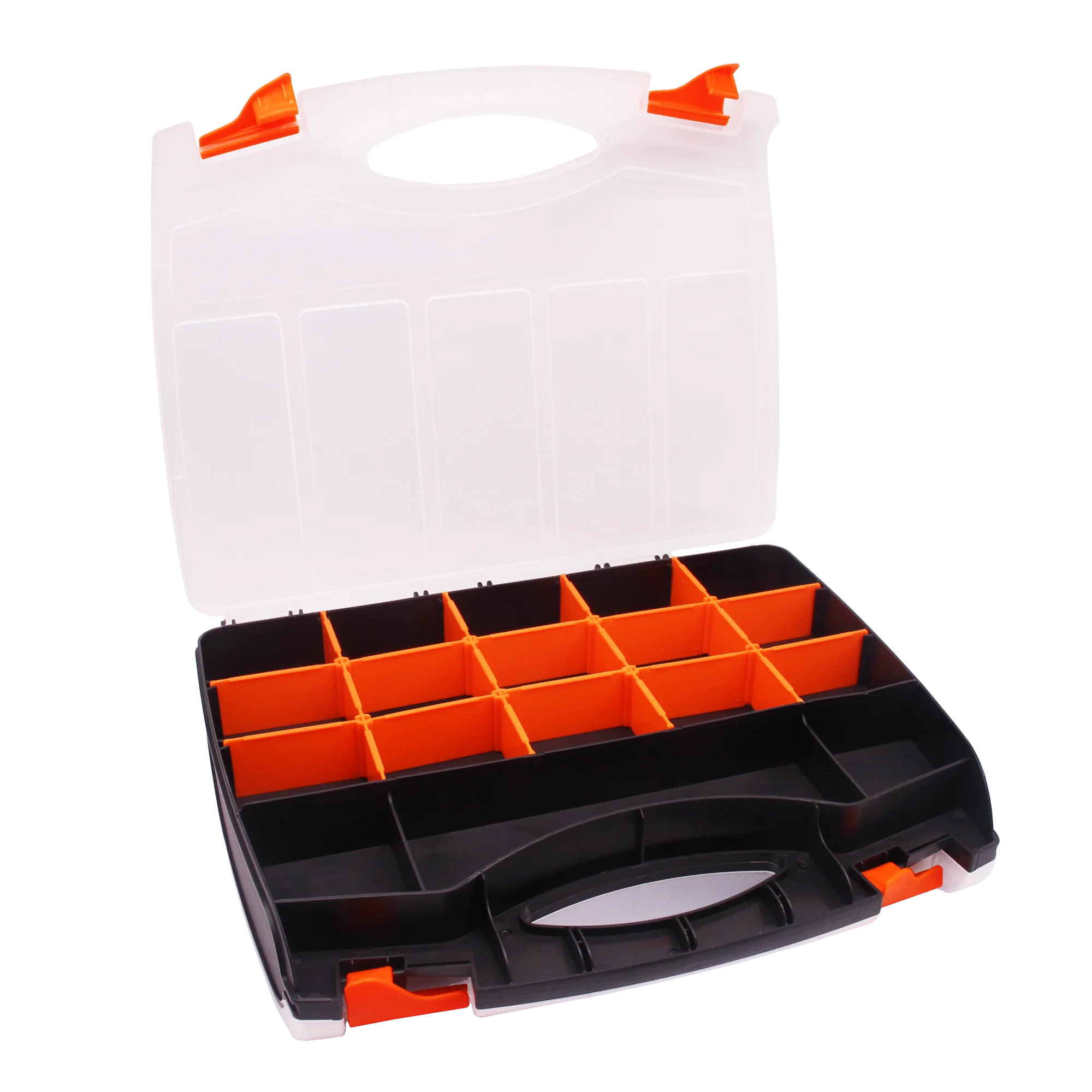 10 Compartment Organizer with Impact Resistant Polymer and Customizable Removable Plastic Dividers