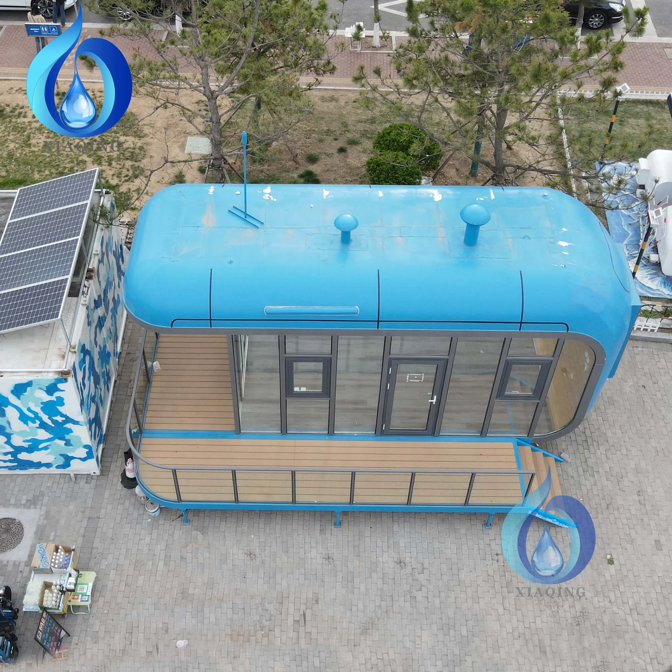 Furnished Cabin Homes Villa House 40ft Container Homes Capsule Office Pod with Apply Energy Storage Solar water treatment