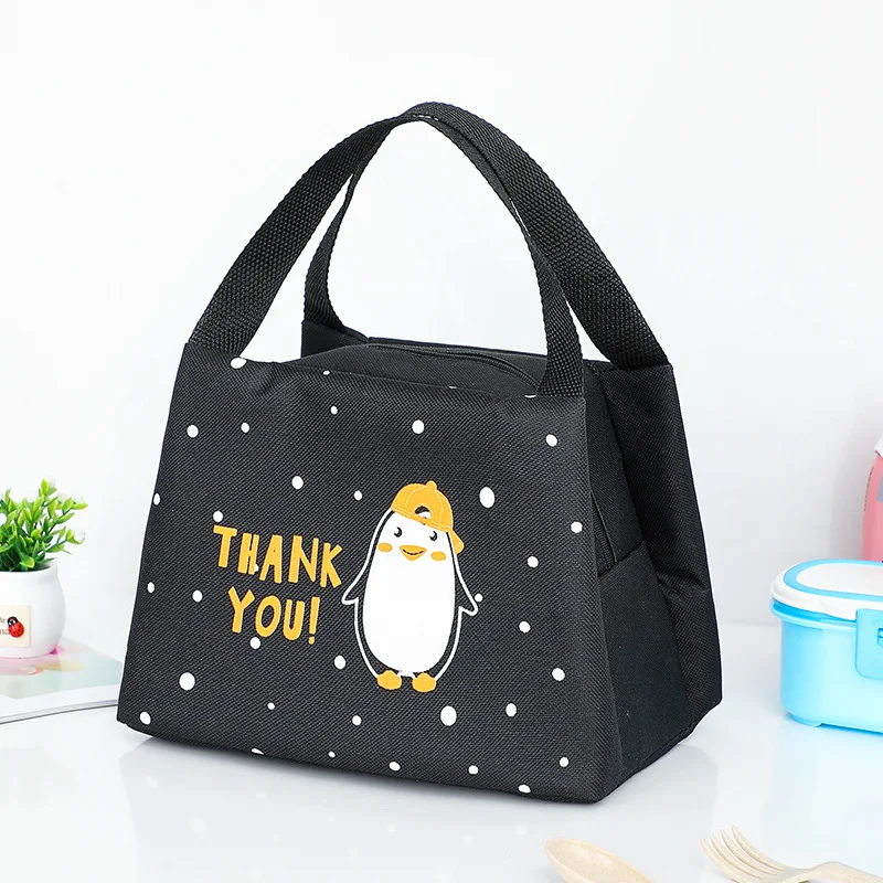Student work cartoon bento bag thickened aluminum foil portable insulated lunch cooler box for transporting food
