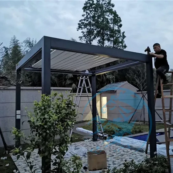 Modern Motorized Roof System Pergolas Para Exterior 4x3 4x6 M Louvre Pergola Aluminium Aluminio Electric Cover Gazebo Pergola