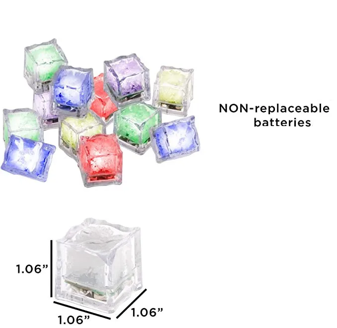 Liquid Sensor Color Change Flashing LED Light Up Ice Cubes for Christmas Bathtubs Vases Weddings Ponds Club Bar Champagne Party