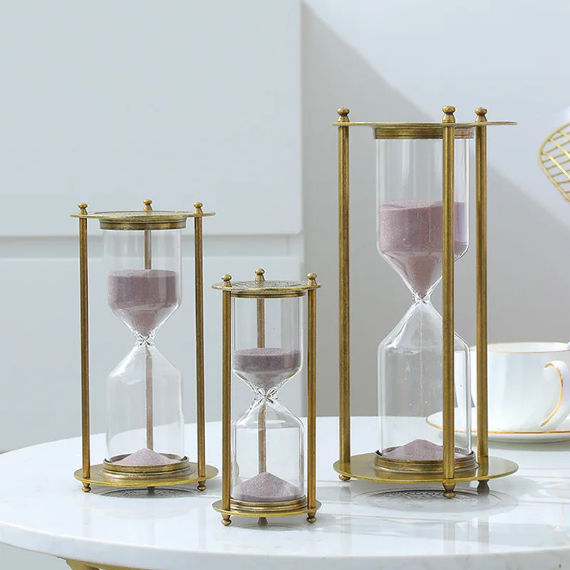 Brass Unique Wholesale Decorative Glass Big Souvenir Antique Souvenir Custom Hourglass Sand Timer