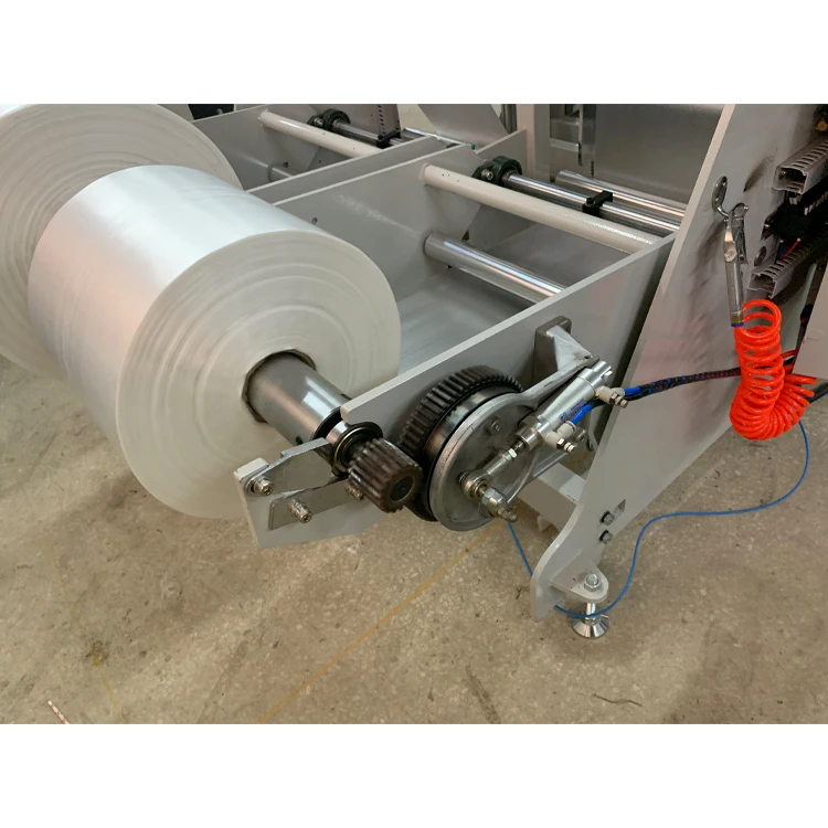 Double Line Degradable Vegetable Fruit Plastic Bag-on-Roll Machine with Paper Core