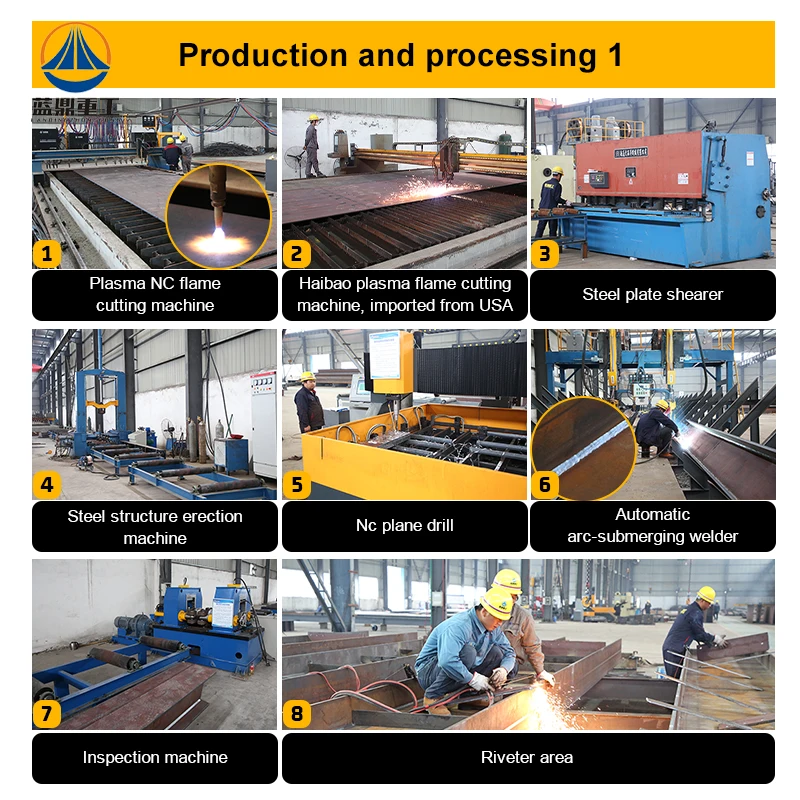 Wholesale Low Cost Two/three Story Industrial Prefab Drawings Construction Steel Structure Warehouse Workshop Factory