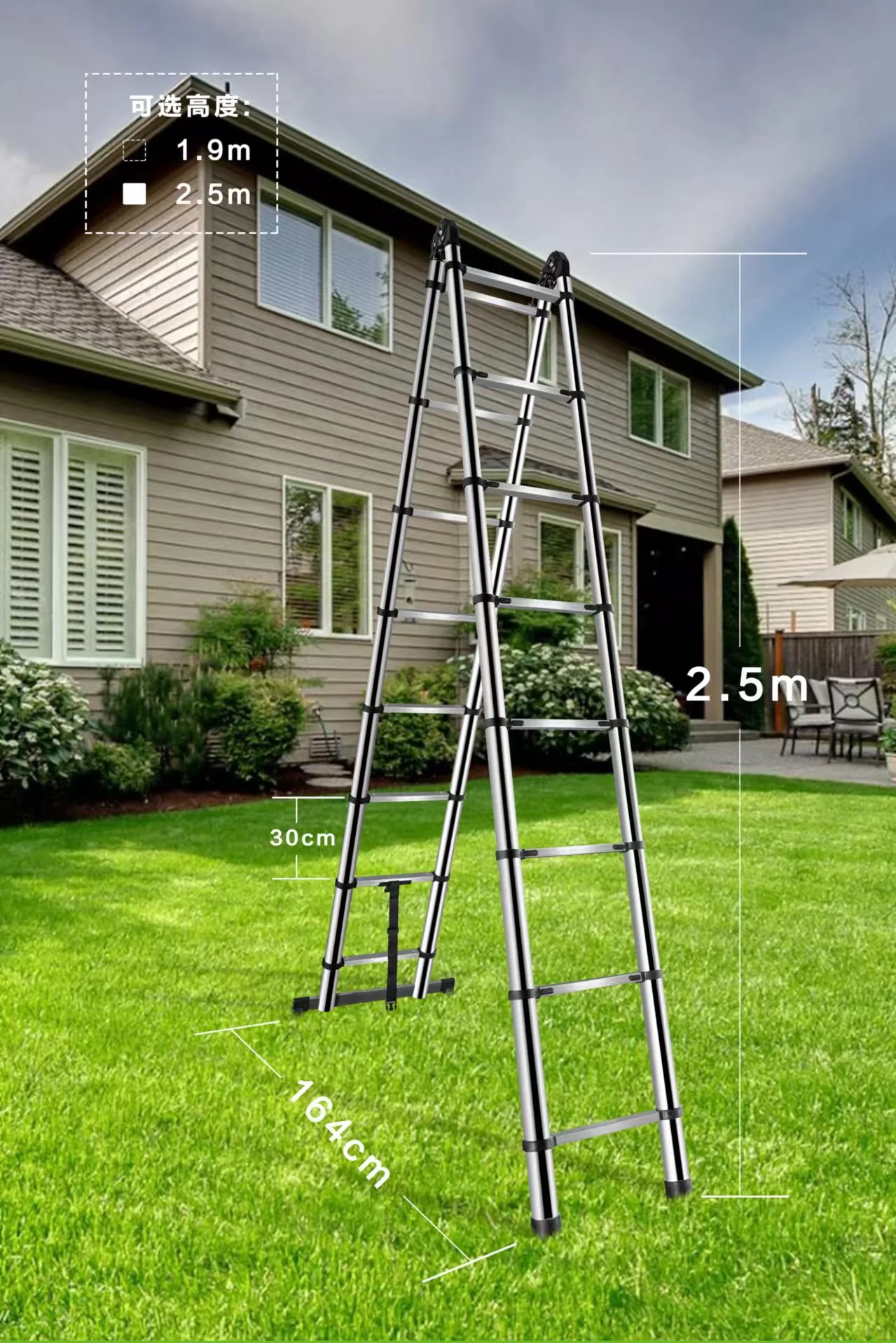 Stainless steel Movable Industrial Ladder