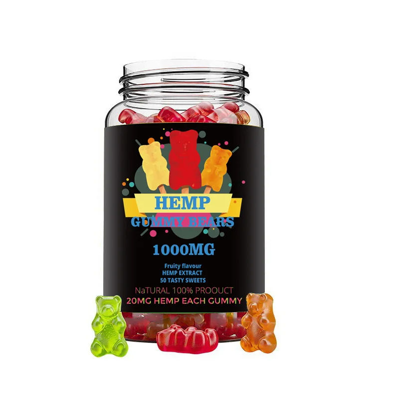 
1000mg Spot wholesale Custom label blank bottle Natural Organic extract cbd sleeping gummy rings hemp fabric bears 50pcs  (1600063676220)