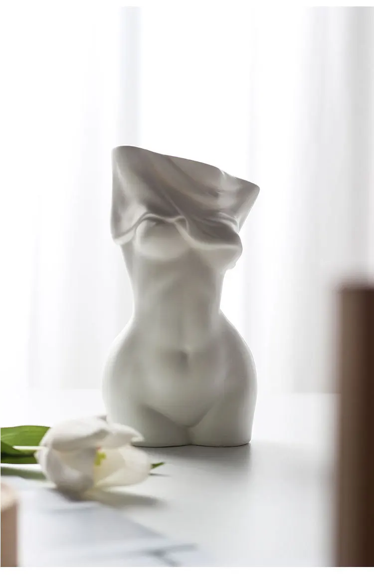 Привлекательная Женская керамическая ваза в форме тела, художественное украшение для дома