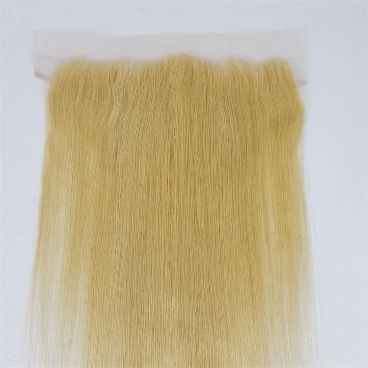 Highknight 13x6 613 Transparent HD Lace Frontal Brazilian Straight Human Hair Blonde Color 13x4 613 HD Frontal with Bundles