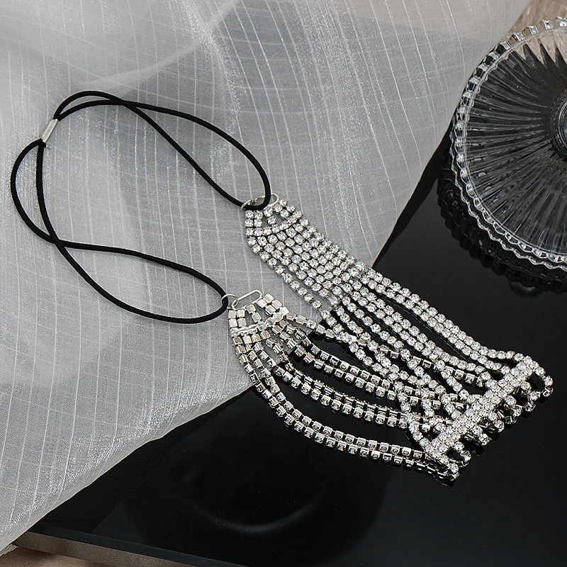 Модные женские аксессуары для волос оптом 2022 трендовые Многослойные инкрустированные стразами из сплава эластичные повязки женщин