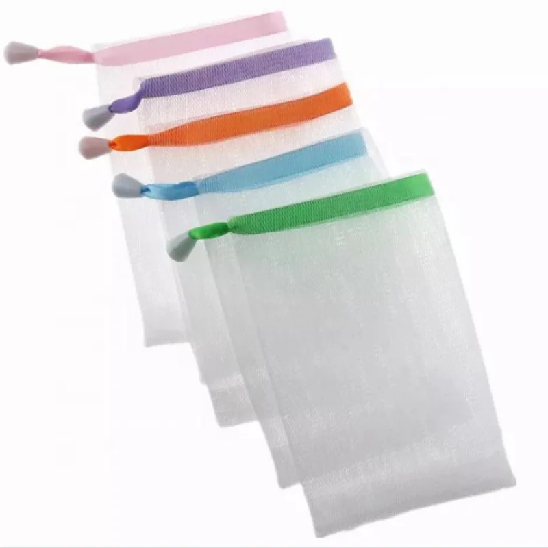 Wholesale Nylon Durable Face Washing Soap Saver Bag Mesh Foaming Net Soap Bubble Net