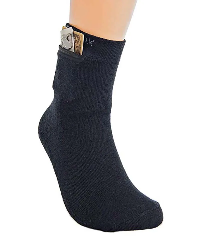 custom design zipper pocket socks