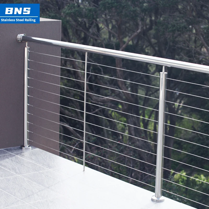 BNS Wholesale High Quality Stainless Steel Balcony Rope Cable wire railing for Architectural decoration balustrade veranda