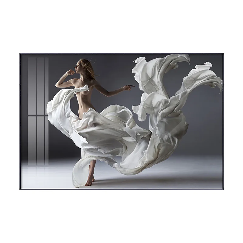 Modern nude art poster sexy sleeping woman black and white body art wall painting hotel decoration crystal porcelain painting