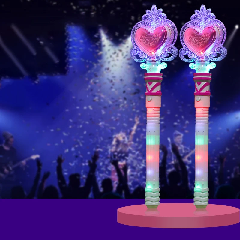 Wholesale Light Up Toys Led Flashing Swords Snowflake Lollipop Flash Stick Love Heart Shape Flashing Stick