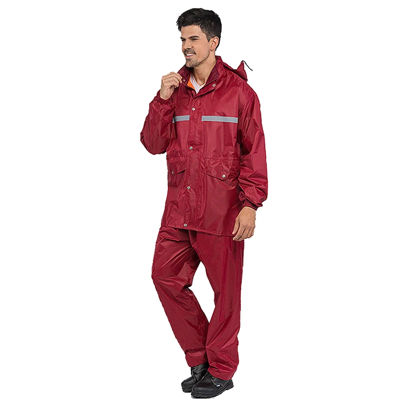 Горячая Распродажа, недорогой нейлоновый дождевик с капюшоном, легкий защитный дождевик для мужчин со светоотражающей лентой