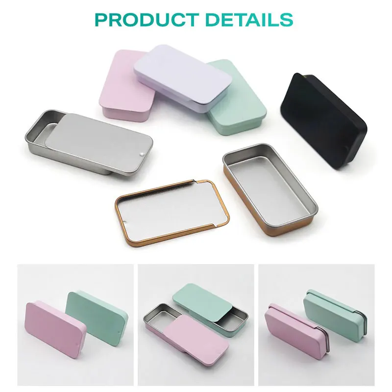 20ml 30ml small metal drawer packing tin can custom design mini rectangle aluminum container jar box for candy
