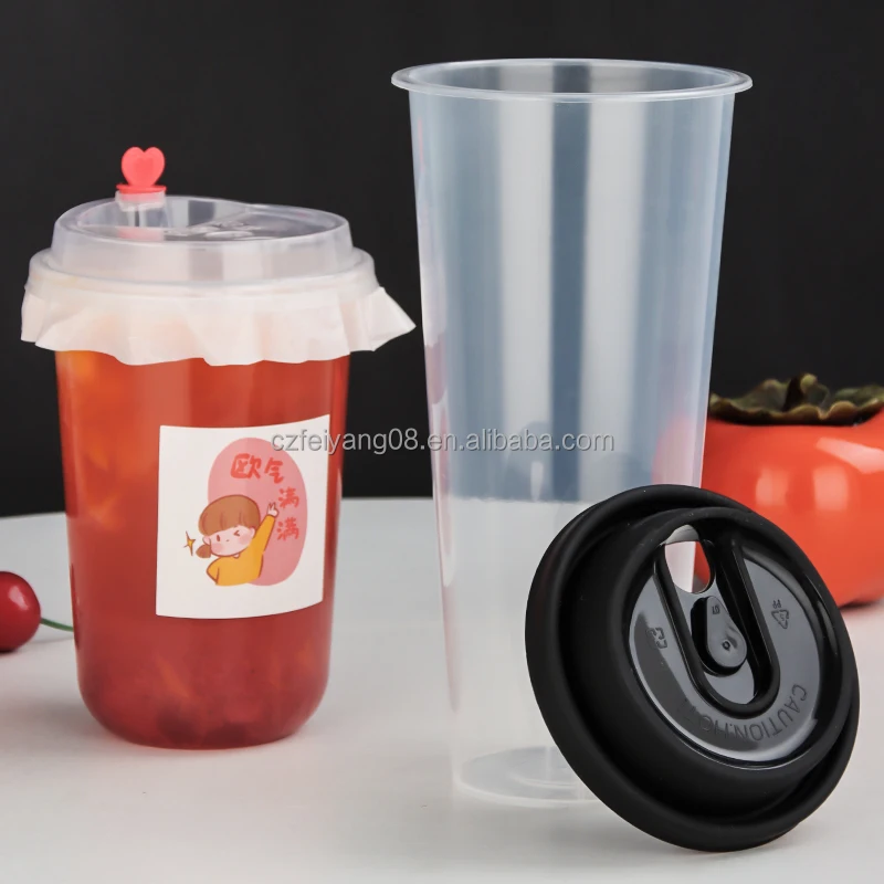 90mm 95mm diameter transparent flat lid PET flat cover juice cold drink plastic cup sealing lids