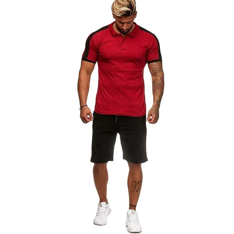 
Men Jogging Golf T-Shirt Polo Tops Shorts Casual Pant Active Wear Set 