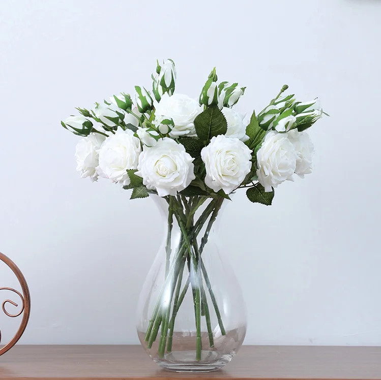 Realistic Design Artificial Flower Mini Roses Artificial Flower Real Touch Rose Wedding Flowers Decorations Artificial Rose