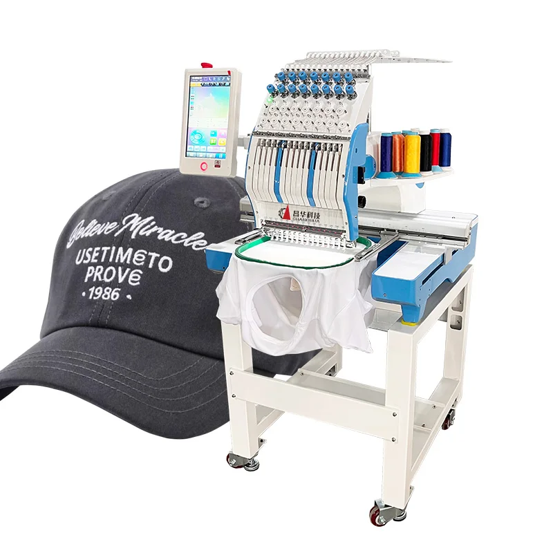 TWH OEM high speed 9/12/15 needles computer Dahao system manufacture single head industrial embroidery machine