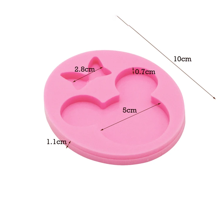 Dy0075 Diy Shiny 1.57/1.96 Inches Mouse Head For Keychains Epoxy Resin Molds Bow-knot Silicone Mould Decorative Craft Mold