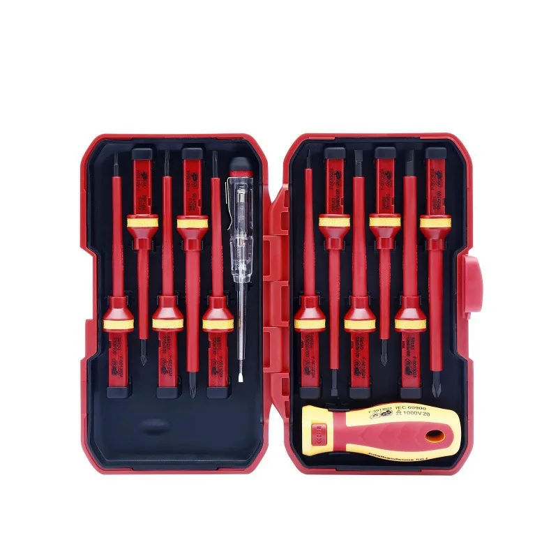 13pcs 1000V VDE Screwdriver Set Little Multi Screwdriver PH2 Bits Screw Driver Set with Philips Bits #2 for Electrician Wireman