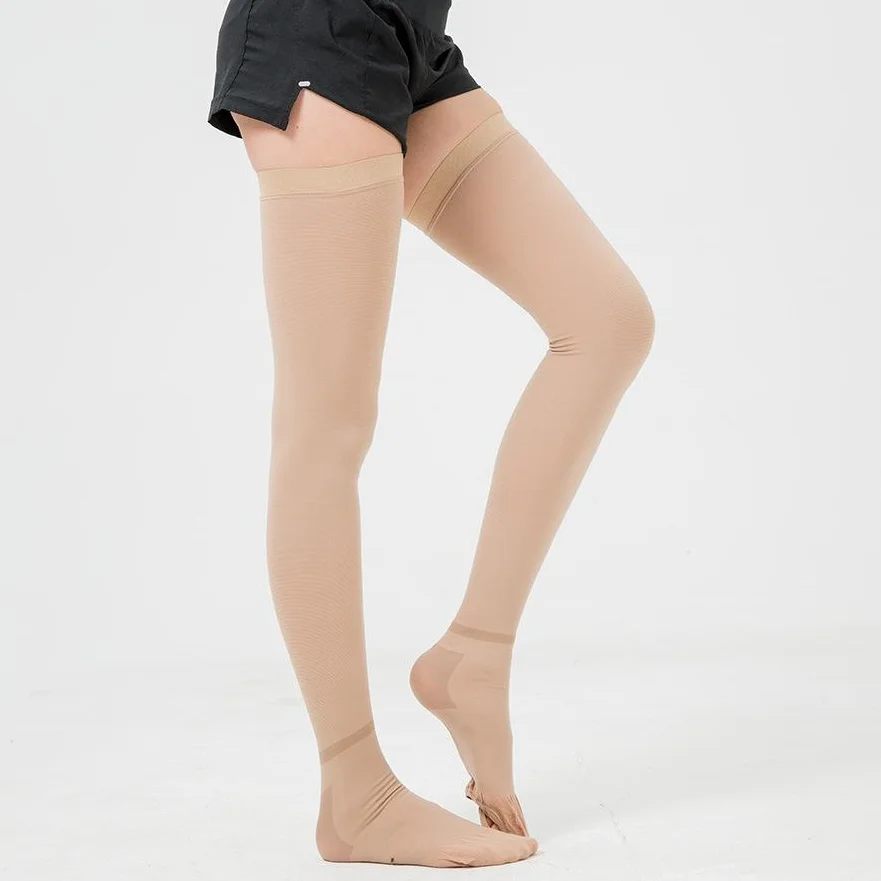 Women 15-20 mmHg Thigh High Open Toe Anti-embolism Compression Stockings