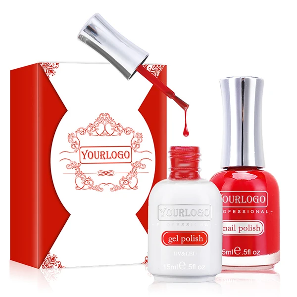 New Trend Health and safety matching color 2 in 1 gel +regular nail polish for nail art set