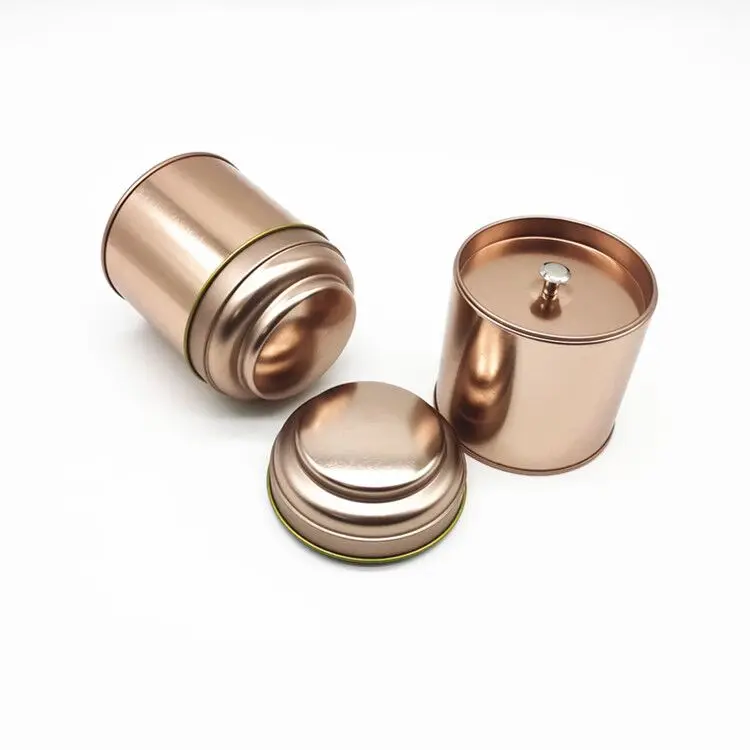 High Quality Custom Empty Round 50g Herb Coffee Box Tea Tin Can Box With Inner Lid Tea Metal Can