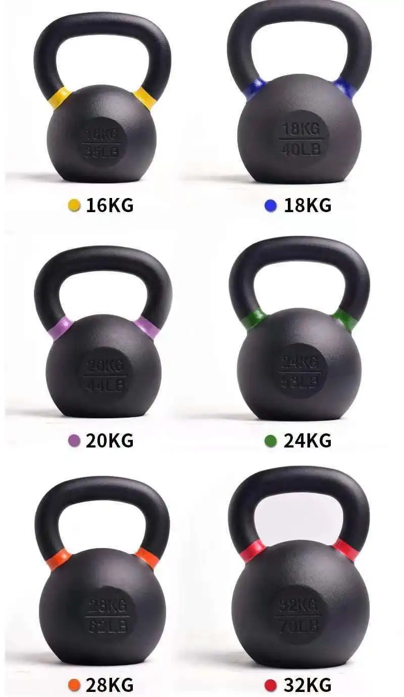 Factory sale Powder Coated Cast Iron kettlebell color rubber kettlebell cement concrete kettlebell