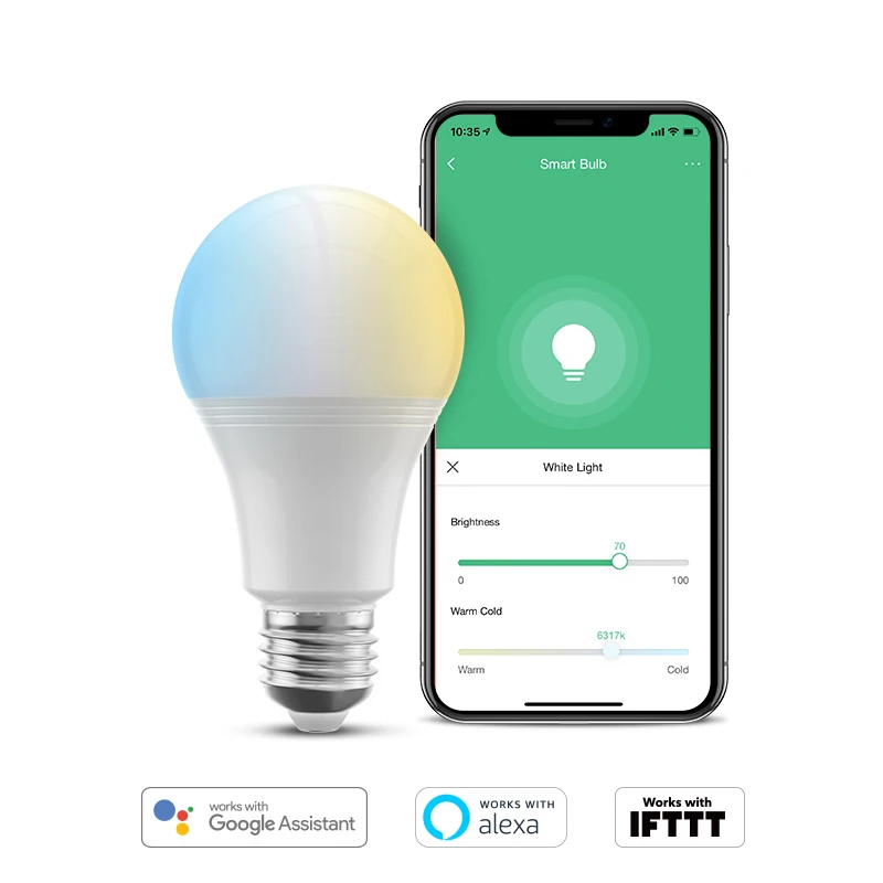 BroadLink Smart WiFi LED Bulb 6.5W Dimmable Compatible With Alexa and Google Assistant Smart Led Bulb