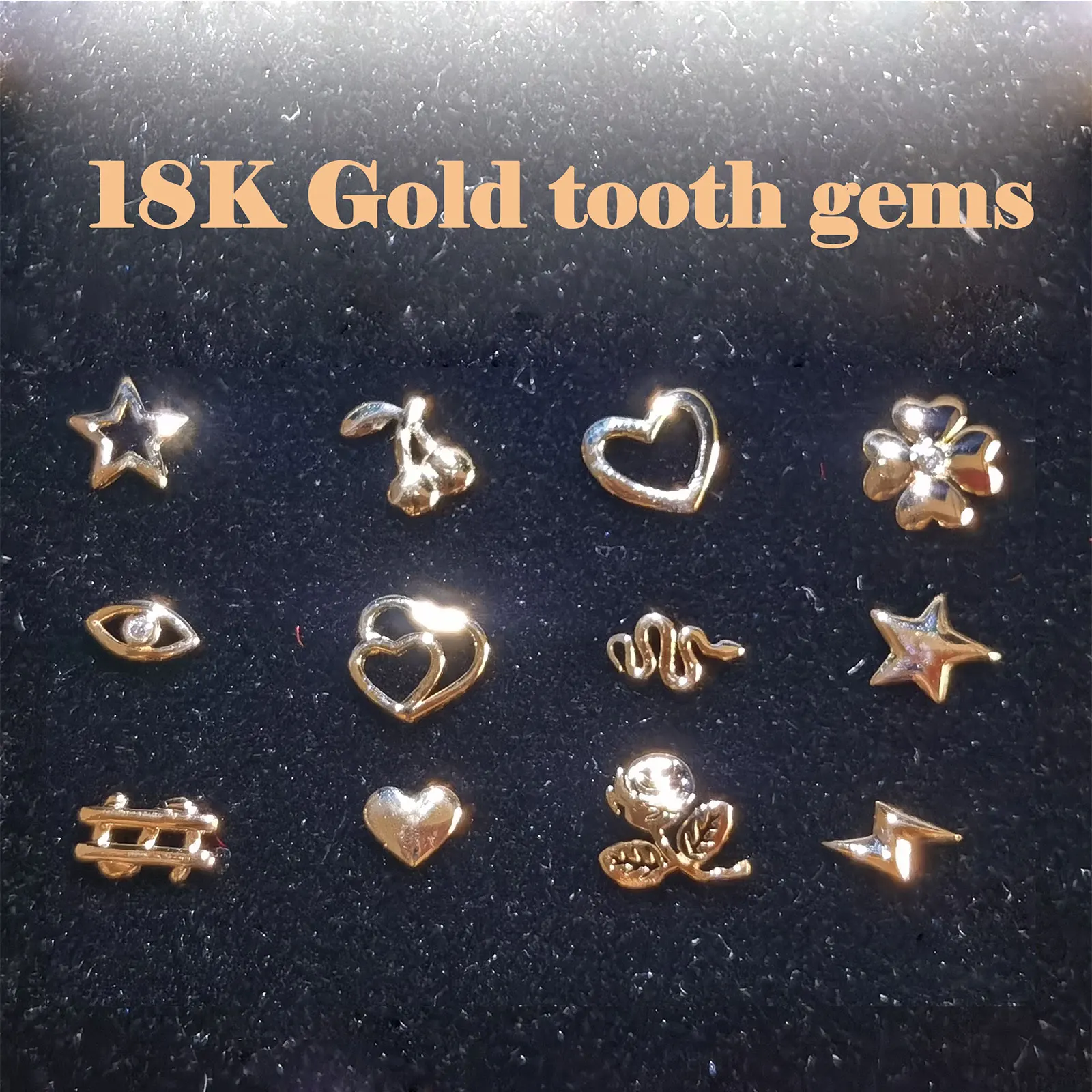 18K Gold Tooth gems dental lead free tooth gem jewelry 14k 18k Yellow gold tooth gems kit