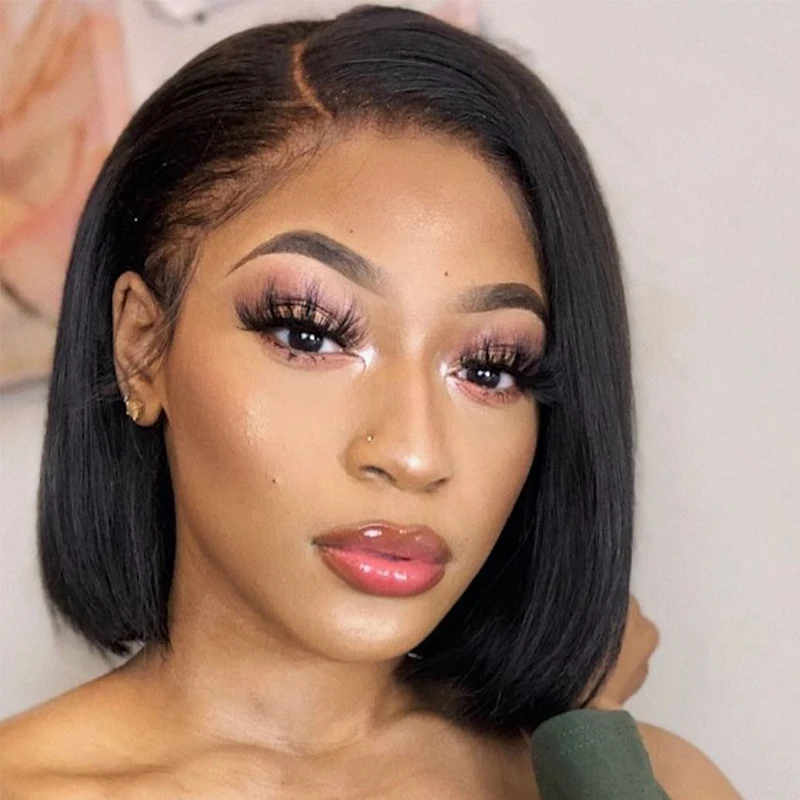 
Wholesale Short Lace wigs 100% Virgin Human Hair Products Brazilian Hair Wigs For Black Women Bob Lace Front Human Hair Wigs 