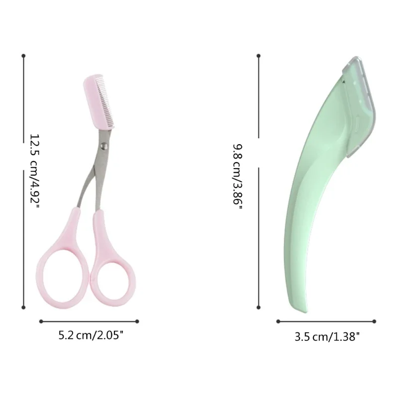 Eyebrow Trimmer Scissors Comb Stainless Steel Brow Hair Scissors Clips Shaping Grooming Trimmer Makeup Accessories