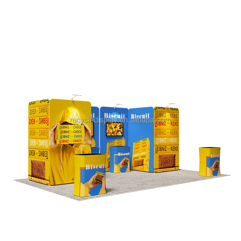 Modular Trade Show Fair Exhibition Booth Stall Fabrication Design backlit exhibition stand lighting 3X3 Standard Exhibition Stal