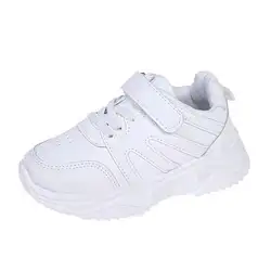 Unisex Footwear Sport Sot Sole Whole White Leather School Students Kids Casual Shoes