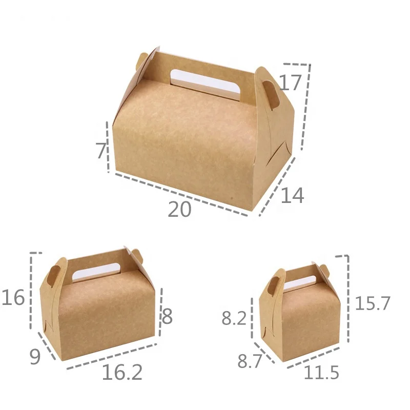 Wholesale Kraft Paper Cake Boxes 2 Cupcake Box With Handle Custom Size