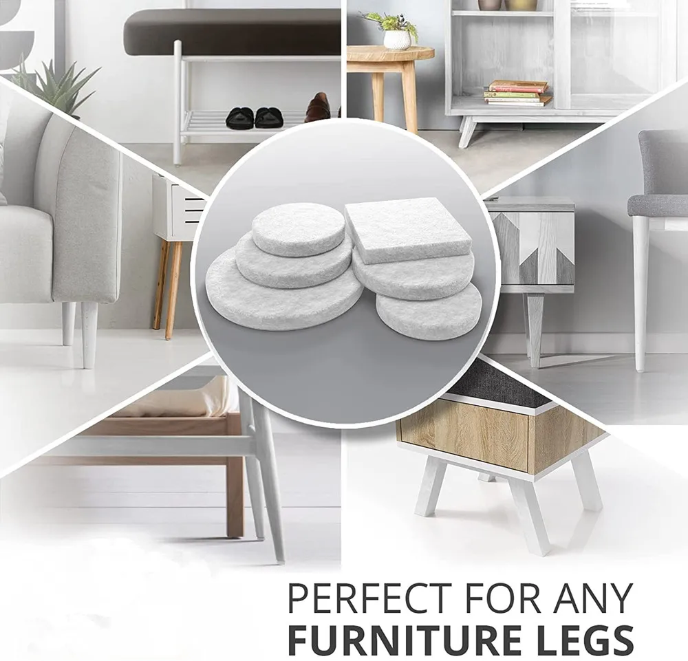 Furniture Pads for Hardwood Floors White Felt Pads for Furniture Feet Chair Leg Floor Protectors