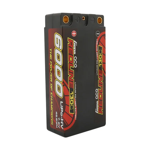 Gens Ace HV  6000mAh 7.6V 130C 2S2P HardCase HV Shorty Lipo Battery for RC Racing Car 5.0mm bullet