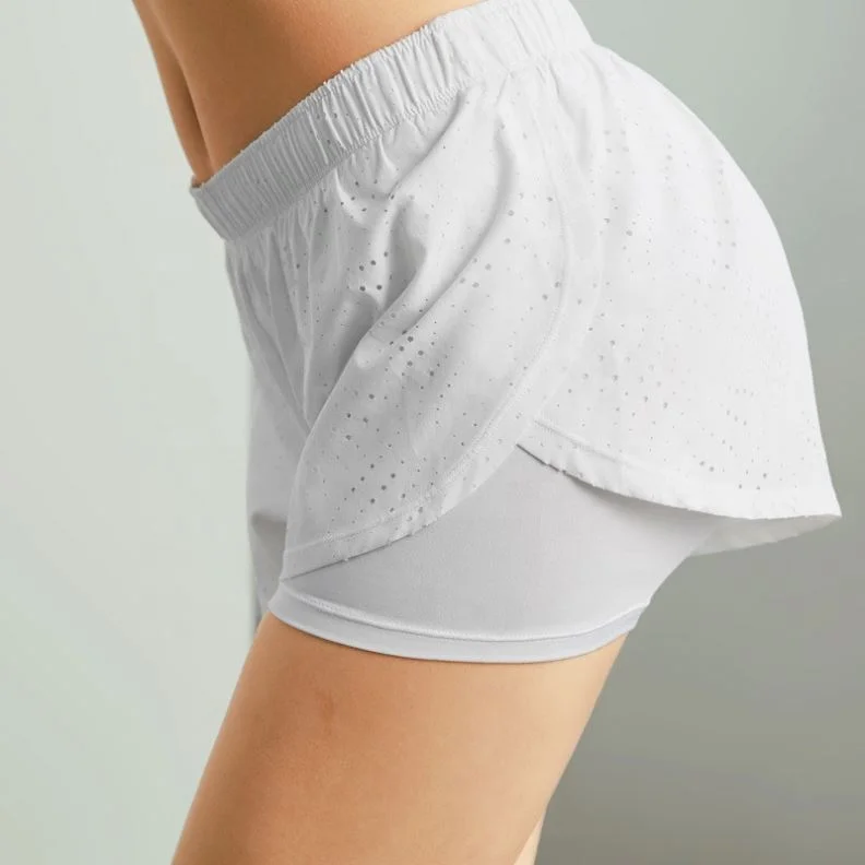 
Athletic Apparel Red Training Fitness Gym High Quality Womens Summer Jogger Sports Yoga Mesh Shorts 