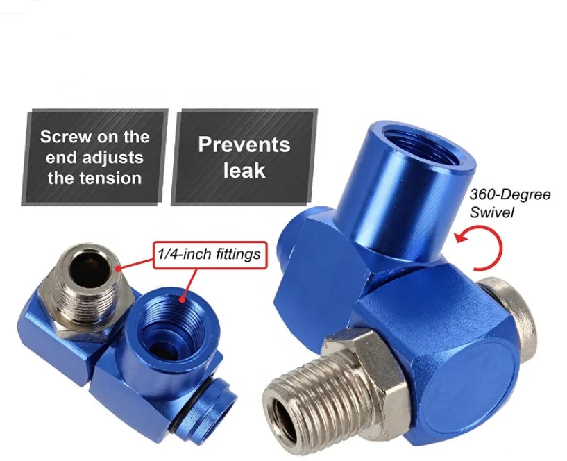 Precision CNC machining custom 1/4in NPT 360 Degree Swivel Connector For Any Air Tool